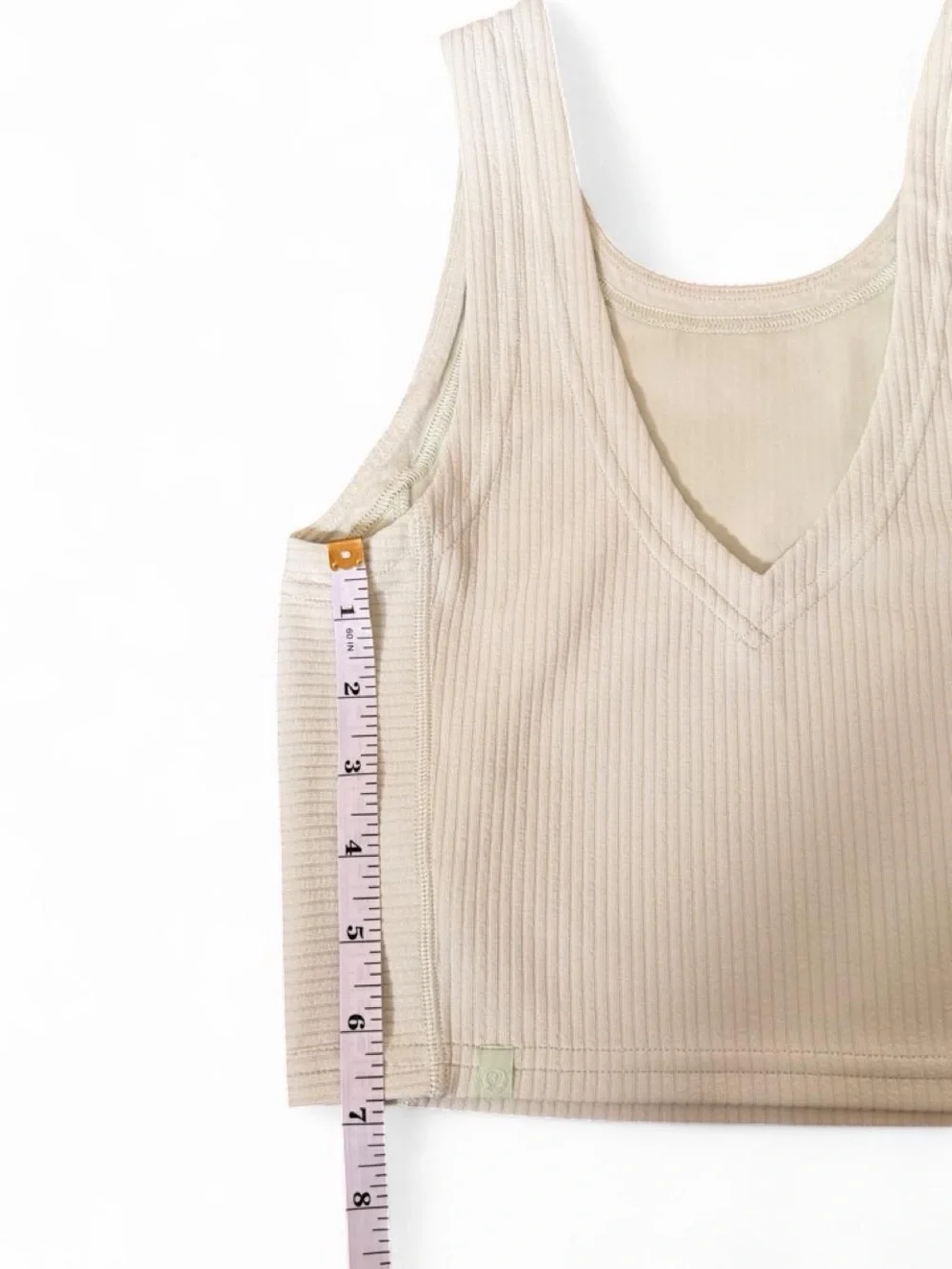 Lululemon Ribbed V-Neck Crop Tank Top LIGHT GREEN  Size 0